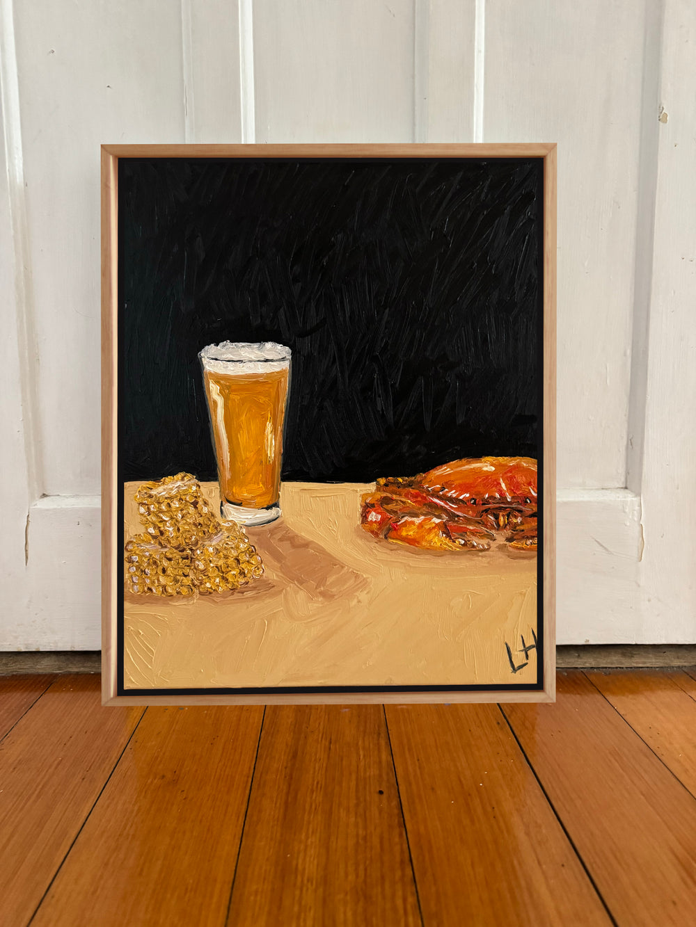 corn, beer, crab