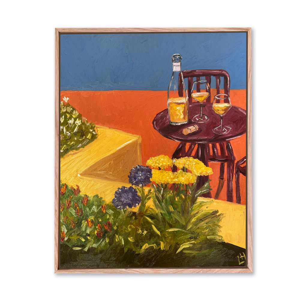 a drink in the garden