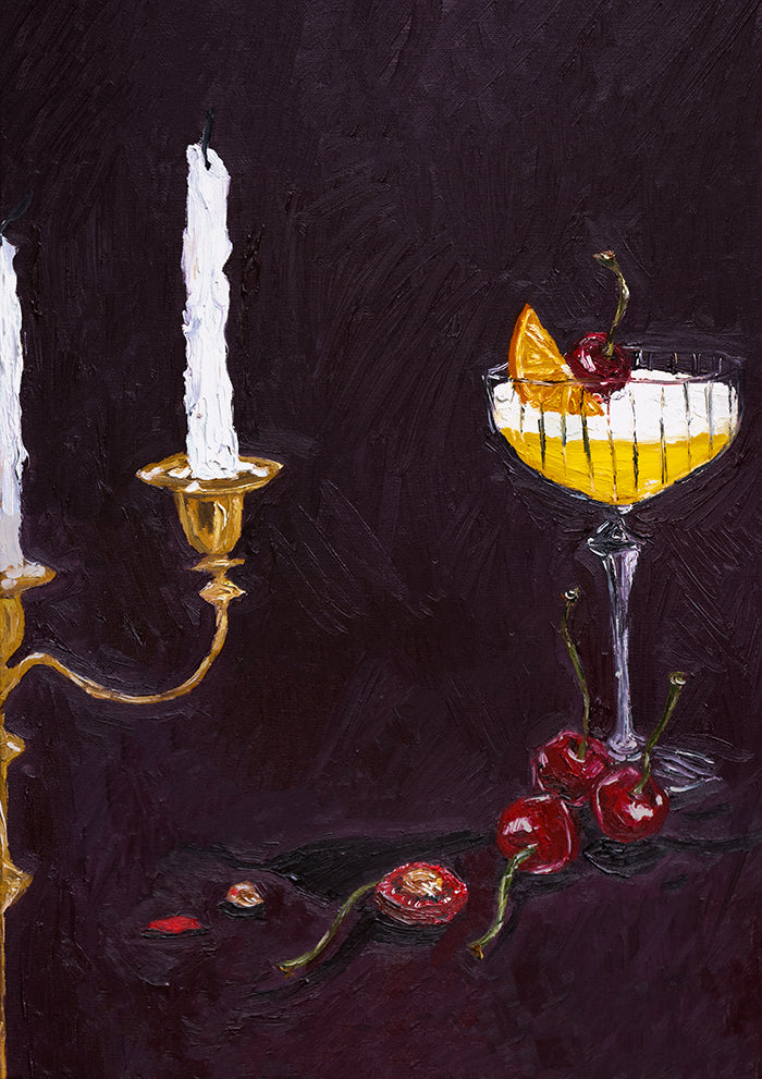 candle cherry cocktail