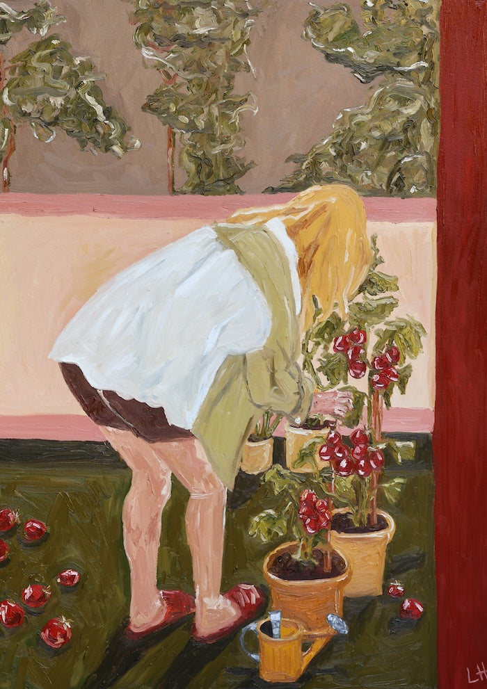 checking the tomatoes
