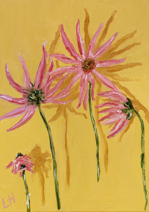 dahlia on yellow