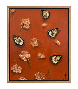 falling flowers, oysters
