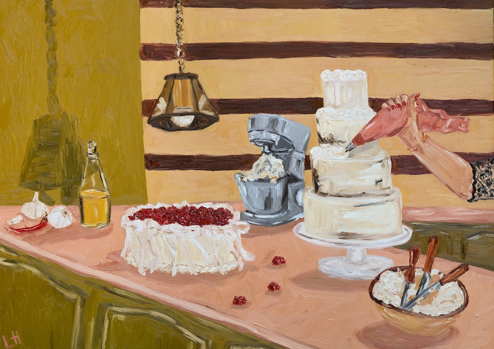 finishing the cake