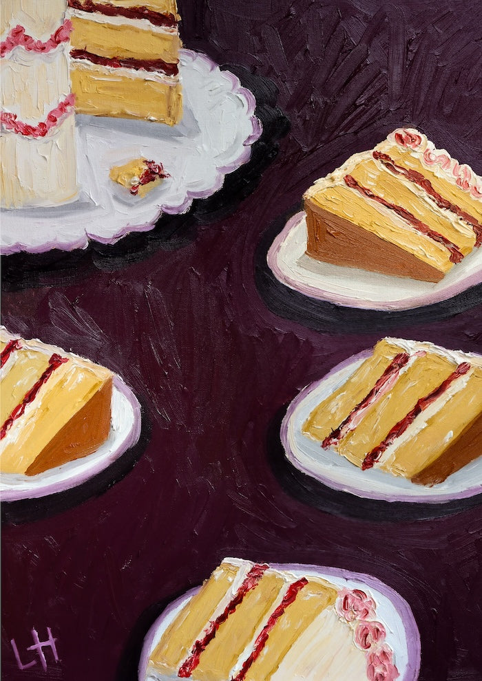 four pieces of cake