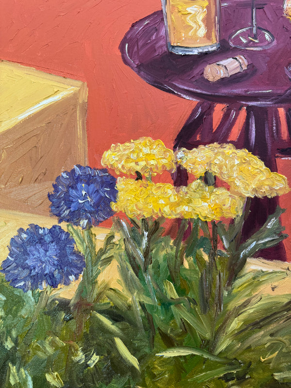 a drink in the garden