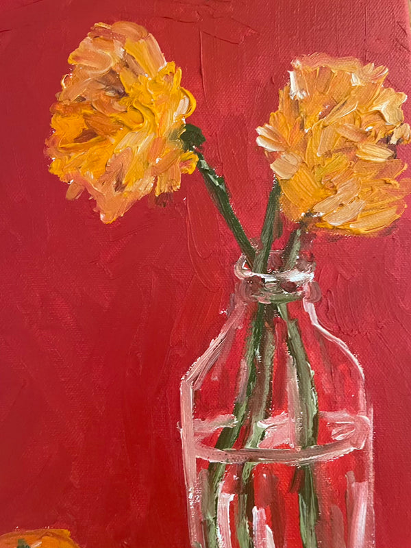 persimmon, peony