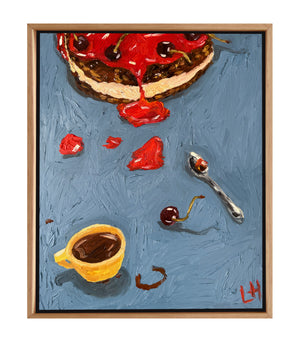 coffee cake on blue