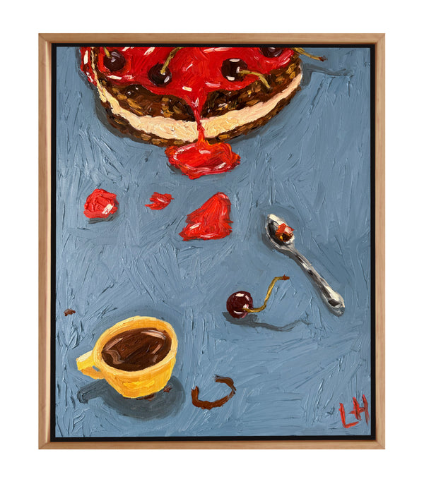 coffee cake on blue