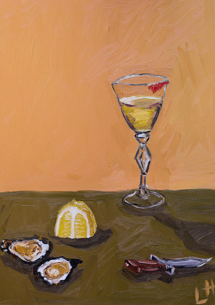 two oysters + a drink