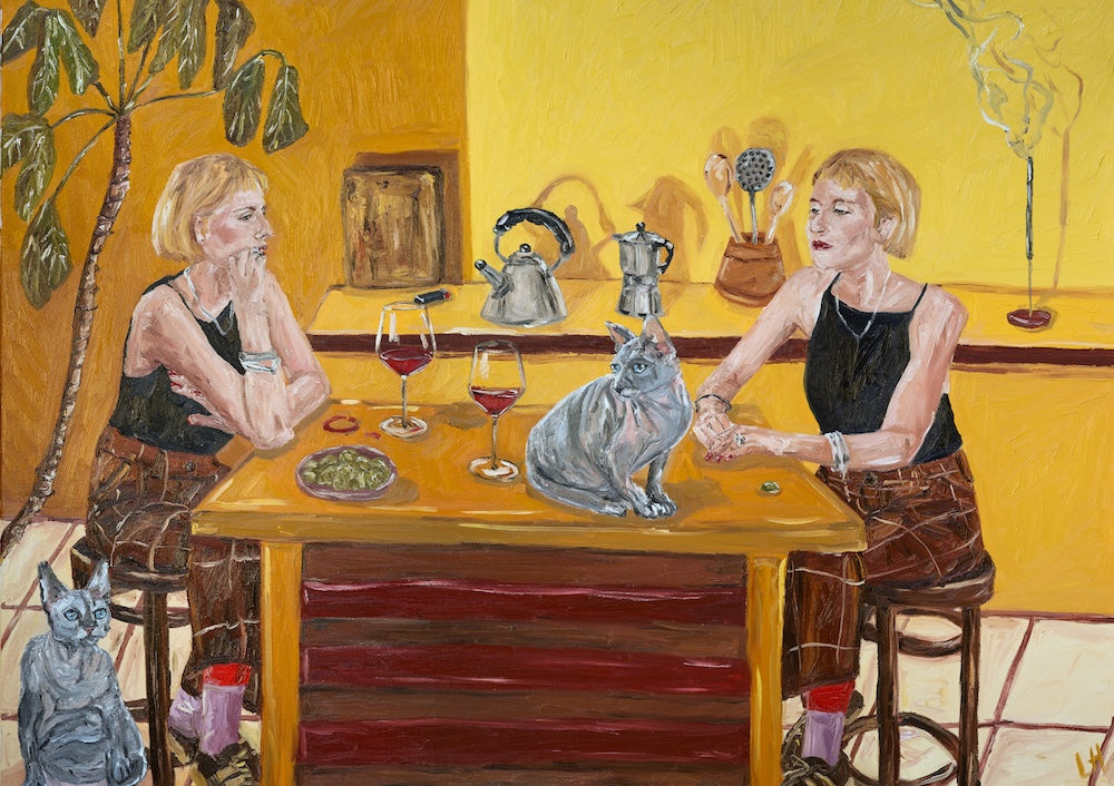 with the cats
