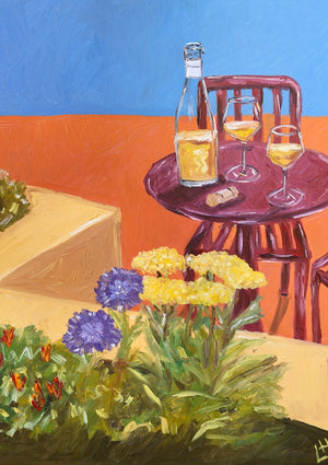 a drink in the garden