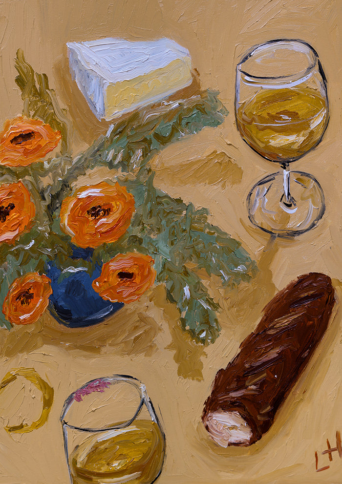 a lunch with flowers
