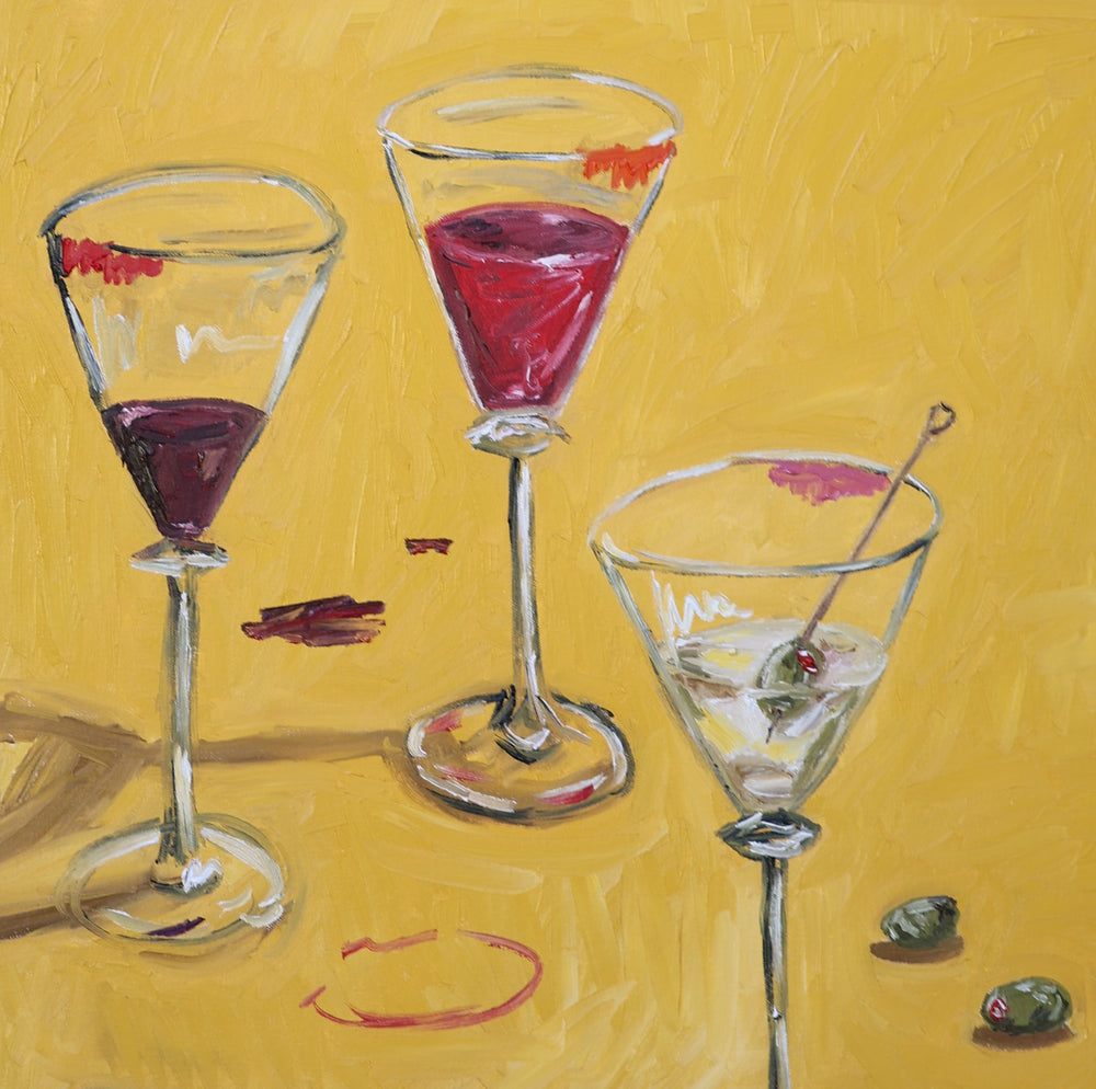 drinks on yellow