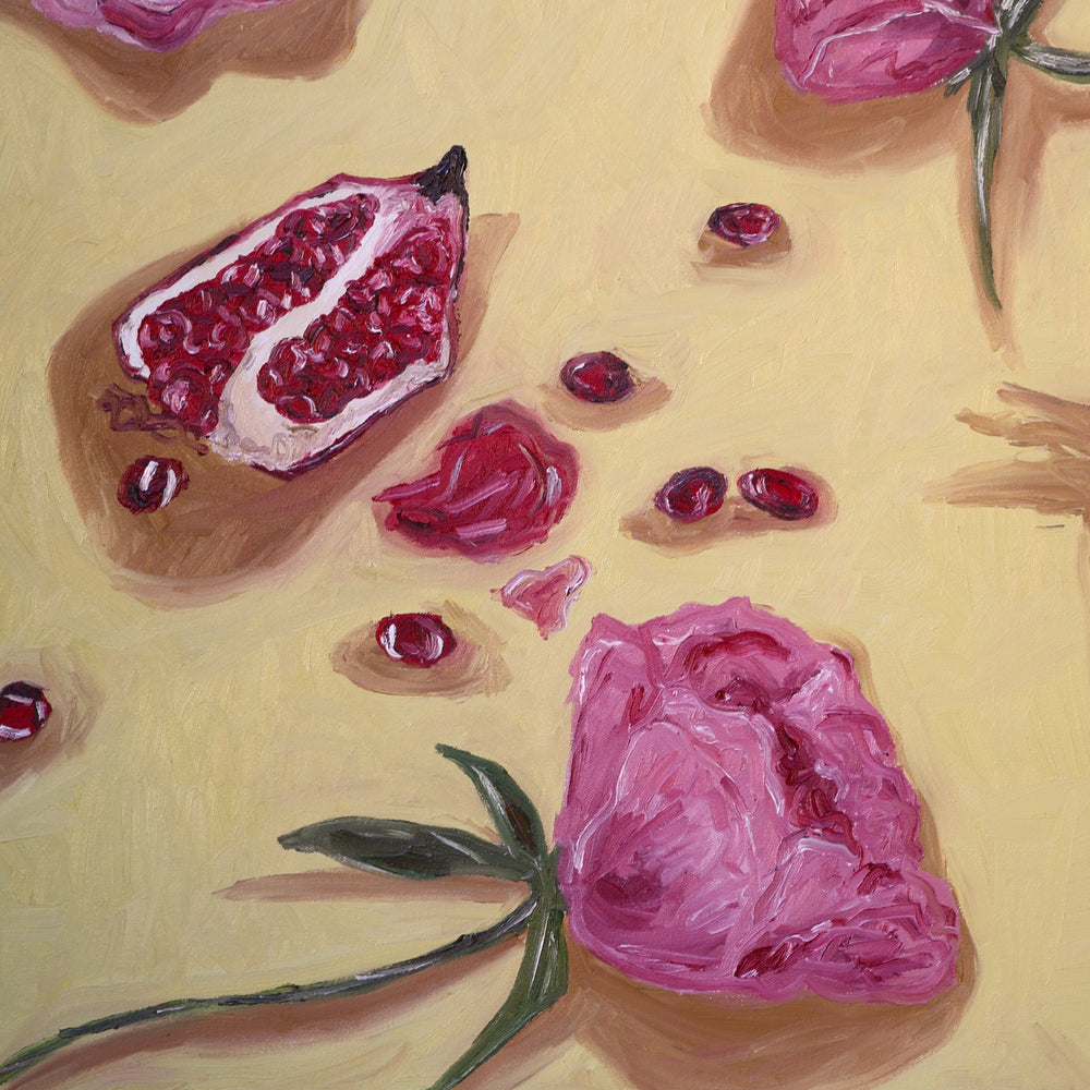 peony, pomegranate