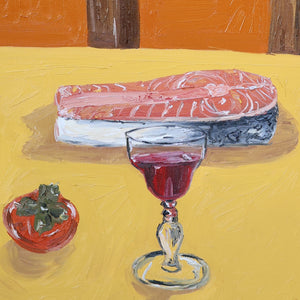 persimmon, salmon