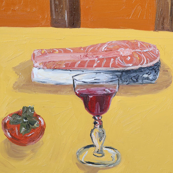 persimmon, salmon
