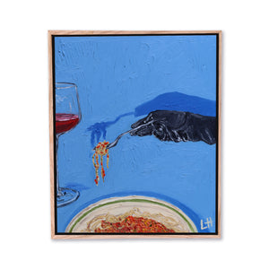 dining on spaghetti