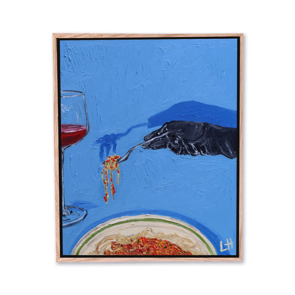 dining on spaghetti