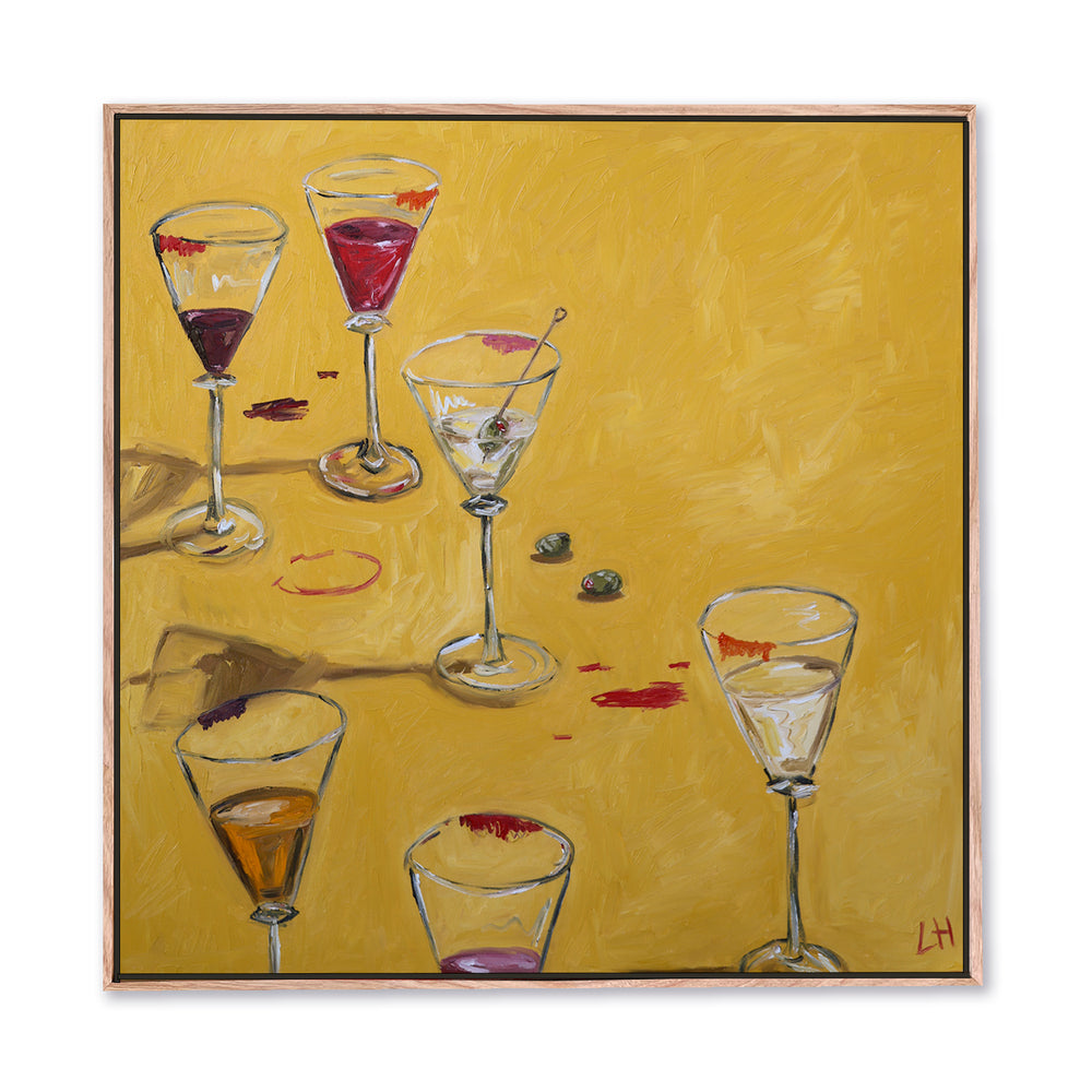 drinks on yellow