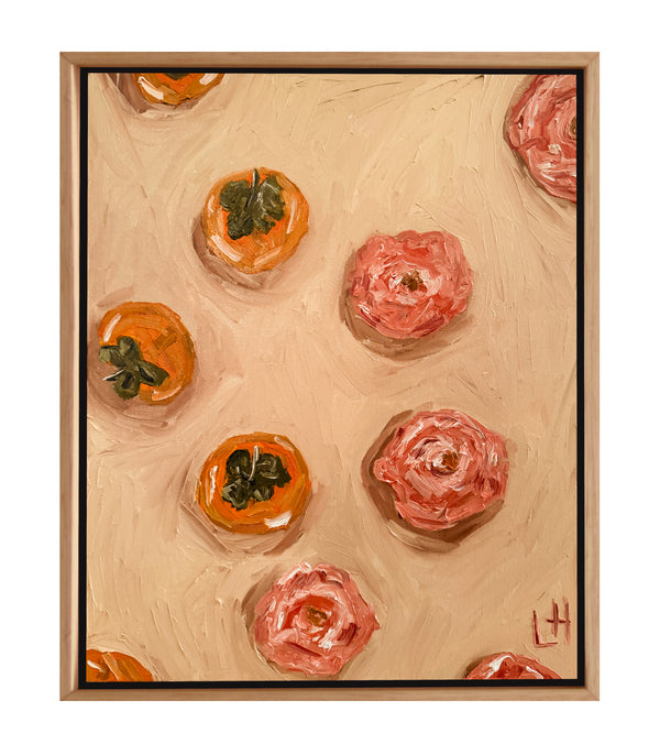peonies, persimmons