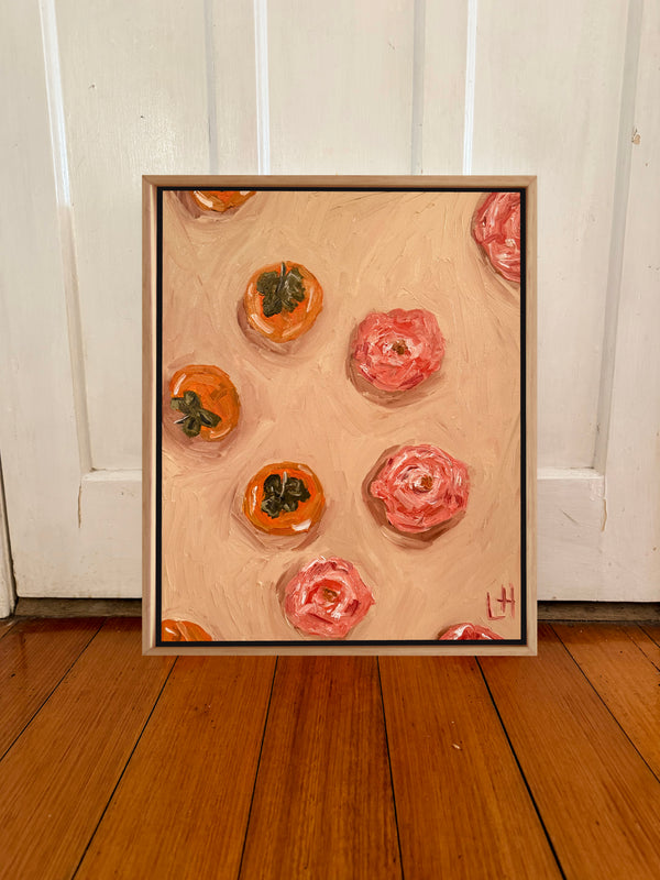 peonies, persimmons