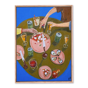 people sharing pizza