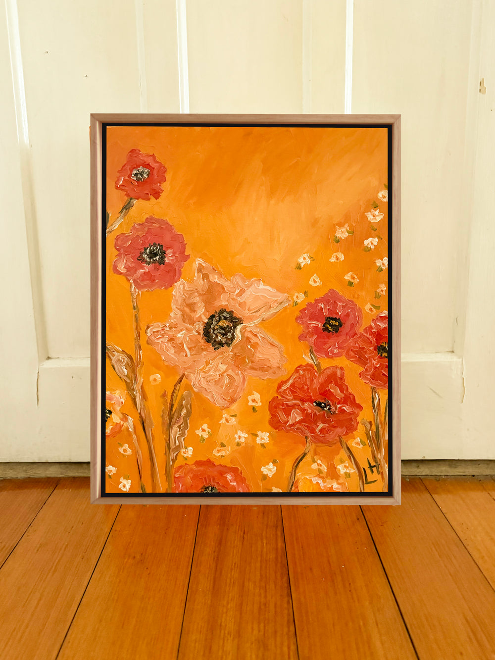 poppies on orange