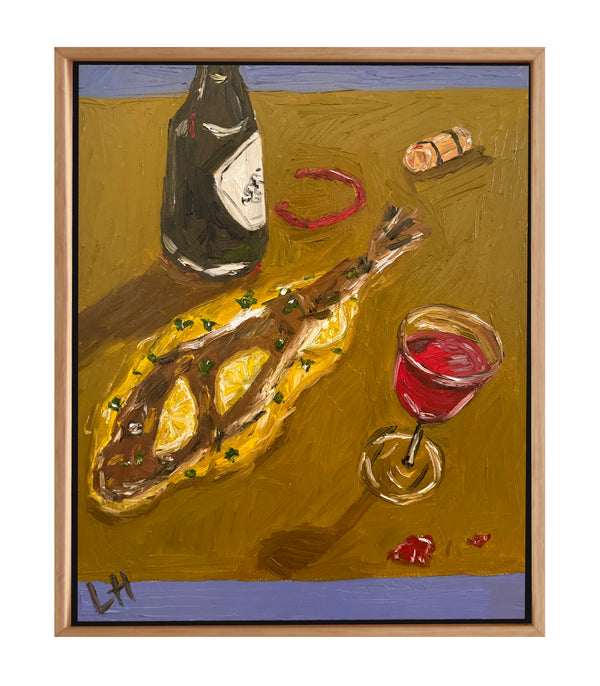 whole flathead, wine