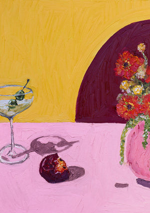 a plum with my cocktail