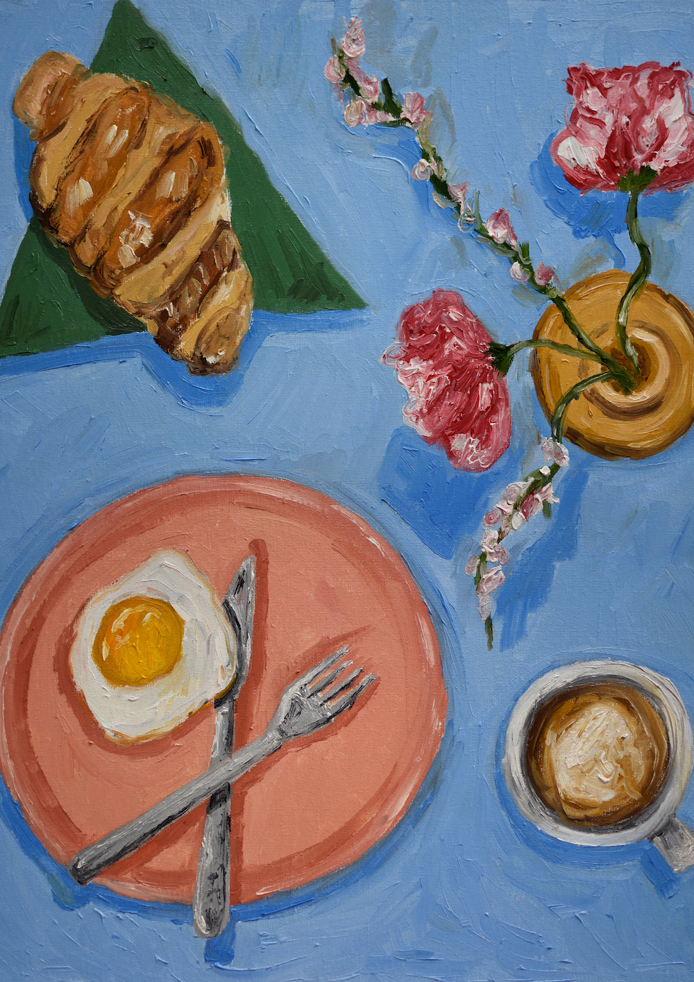 coffee egg croissant
