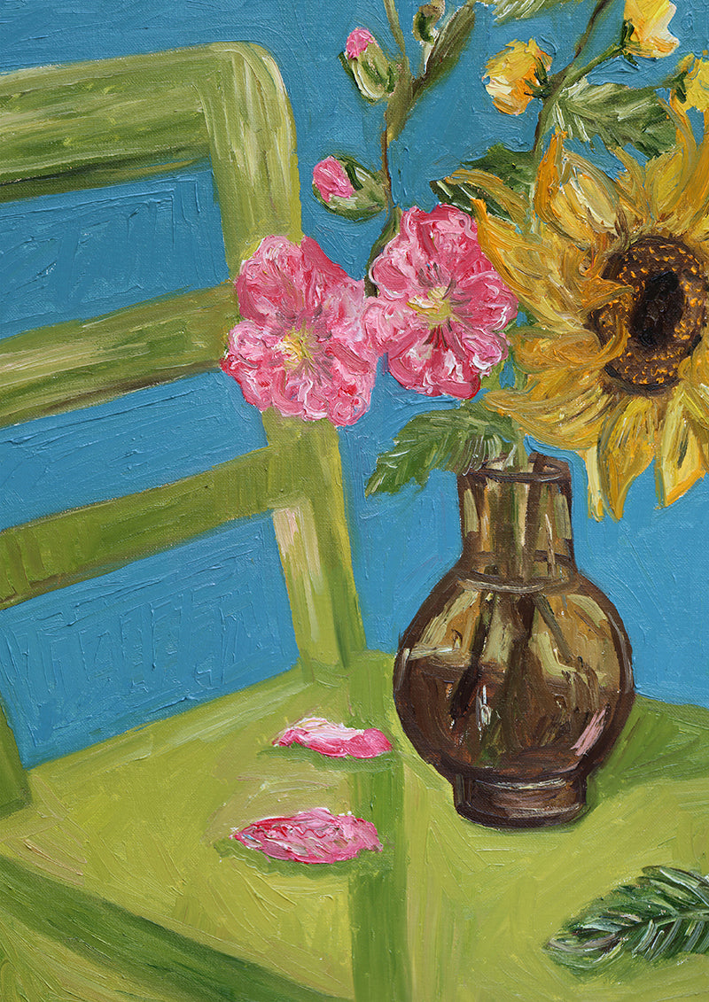 flowers on a chair