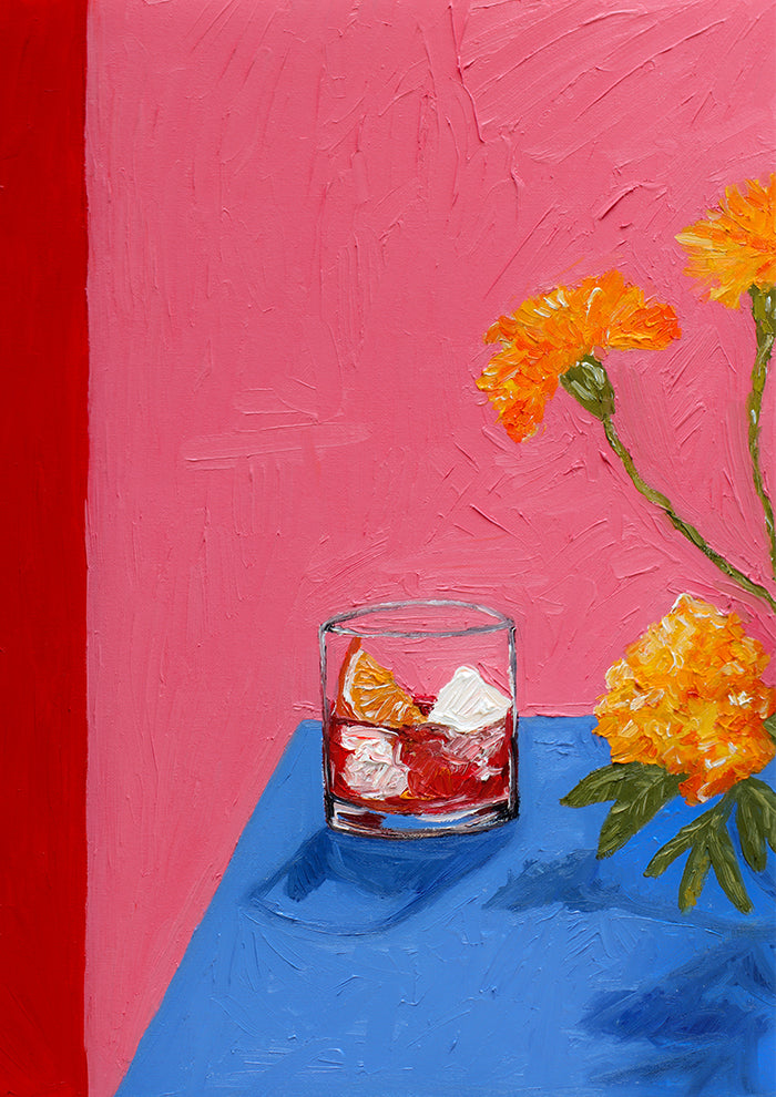 negroni, marigolds