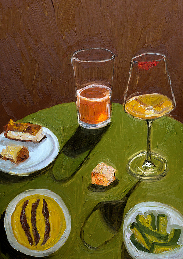 orange wine, anchovies