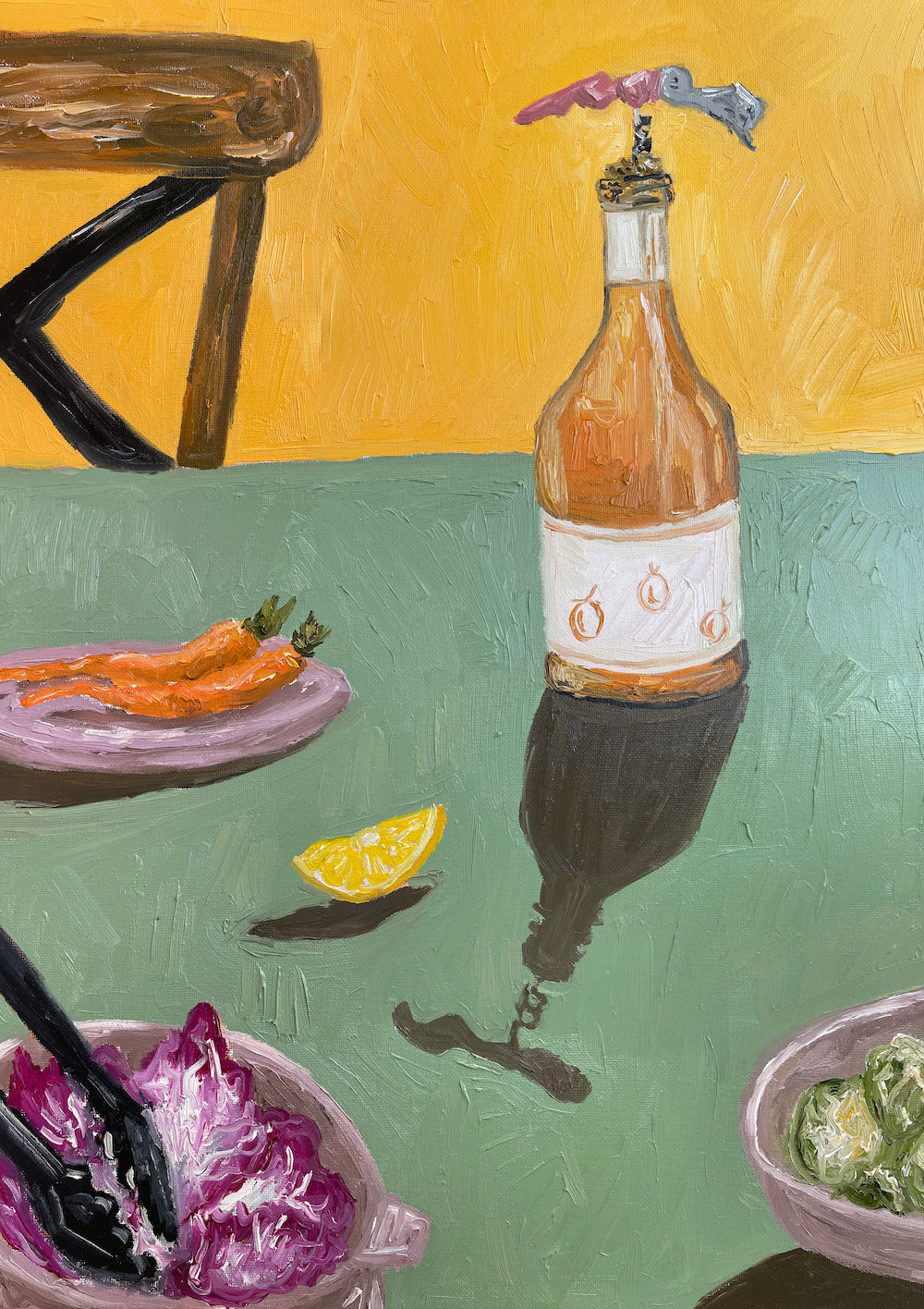 orange wine + vegetables
