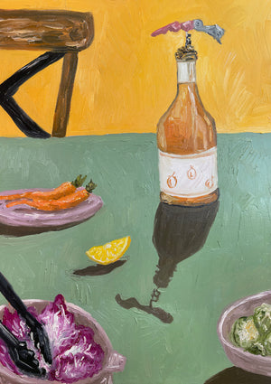 orange wine + vegetables