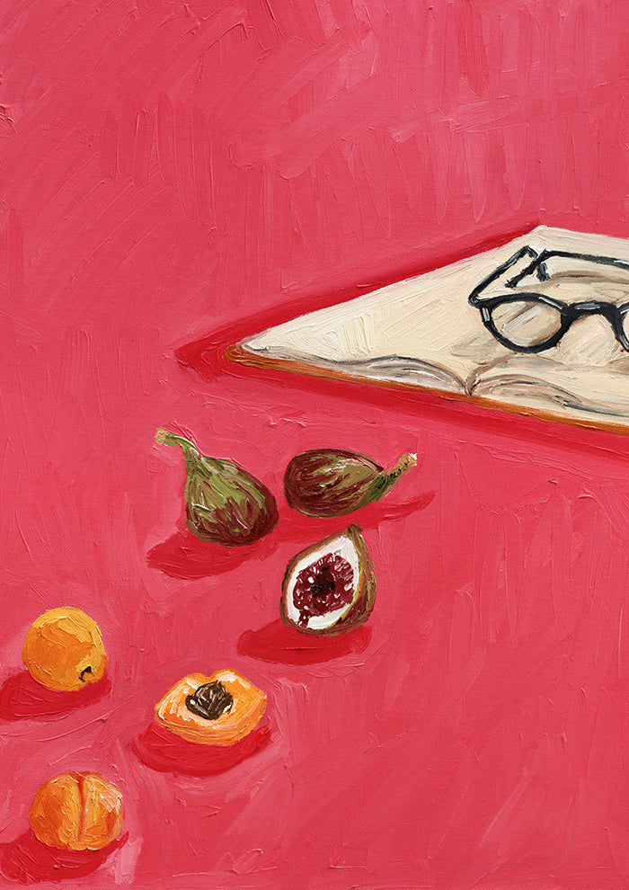 reading with fruit