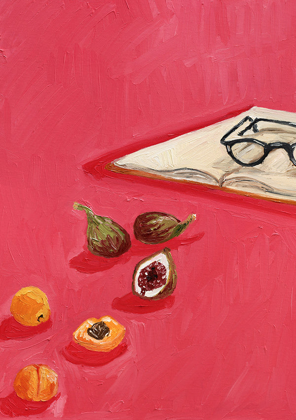 reading with fruit